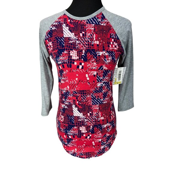 LuLaRoe Size XXS NEW NWT Randy Baseball Raglan Shirt - Picture 1 of 7